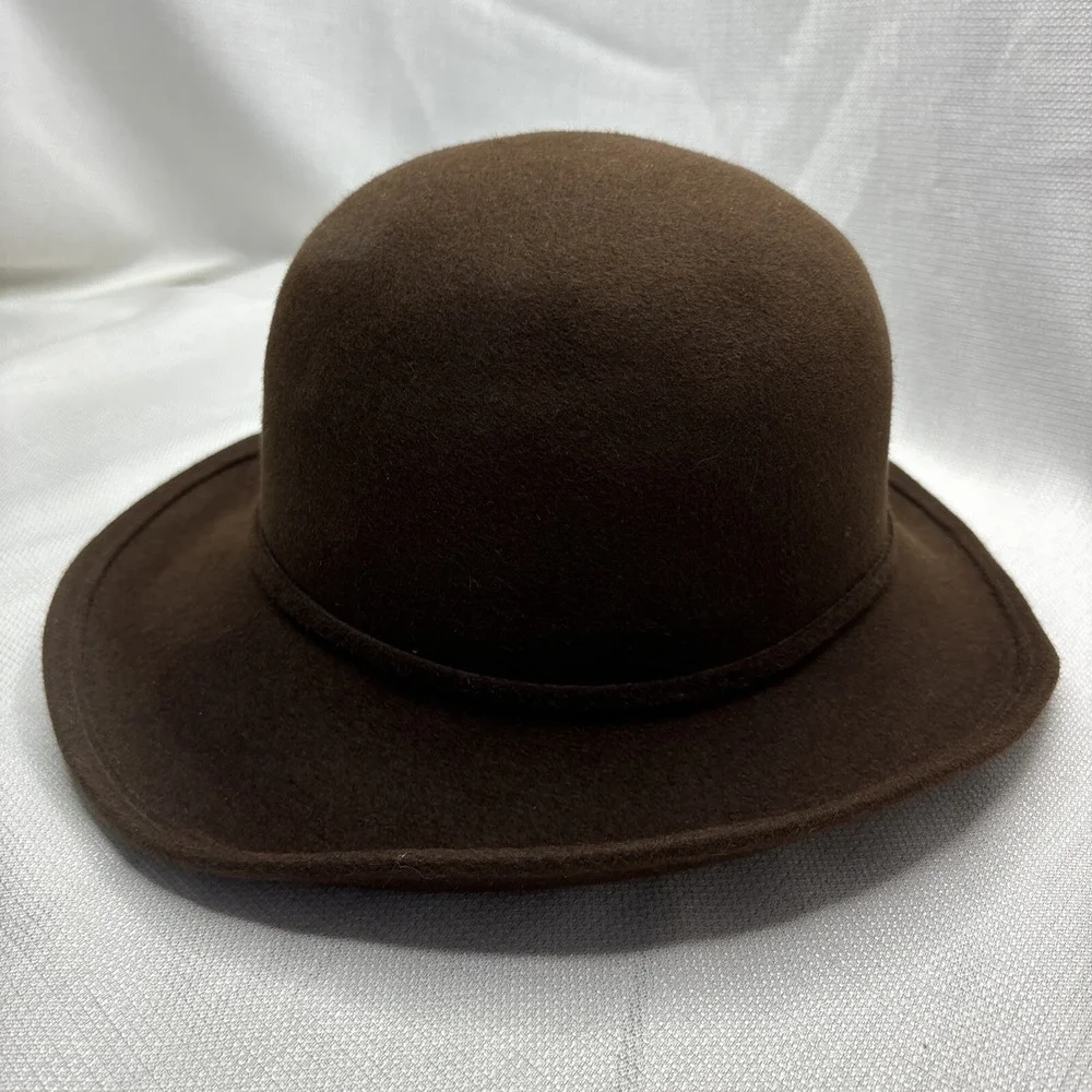 Vintage‎ 80s Hat Jeanne Marie Women's Wool Felt Brown Church Derby Kathy Retro